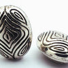 8 Large Silver Aztec Oval Bead Spacers - 24mm