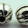 8 Large Silver Walnut Bead Spacers - 15mm