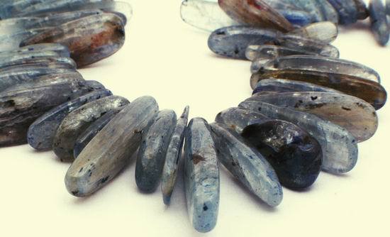 73 Slate-Blue Kyanite Fancy Drop Needle Beads