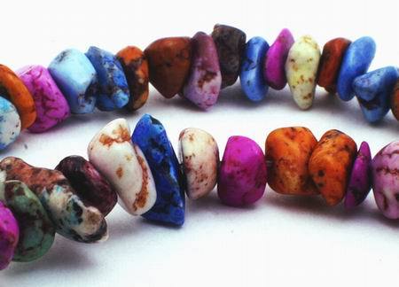Explosive Rainbow Turquoise Chips - Small 12mm Nuggets