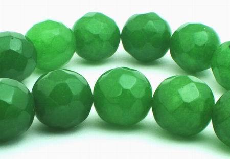 10mm Faceted Spring Green Jade Beads