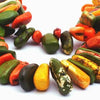 Large Colourful Red, Orange & Green Turquoise Fancy Drop Beads