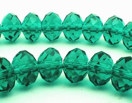 64 Emerald Green FAC Sparkling Crystal Rondelle Beads