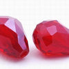 25 Fire Engine-Red Sparkling Crystal Teardrop Beads