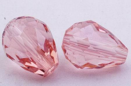 25 Faceted  AB Champagne Rose Crystal Teardrop Beads