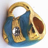 2 Blue & Gold Royal Purse Charm Beads