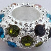 2 Magical Rhinestone Rondelle Charm Beads