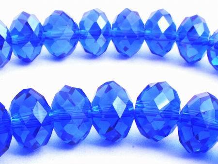 Cobalt Blue FAC Sparkling Crystal Rondell Beads