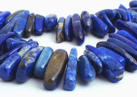 113 Long Rich Blue Lapis Icicle Beads - Heavy!