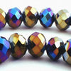 36 Golden Violet FAC Sparkling AB Crystal Rondelle Beads - 10mm