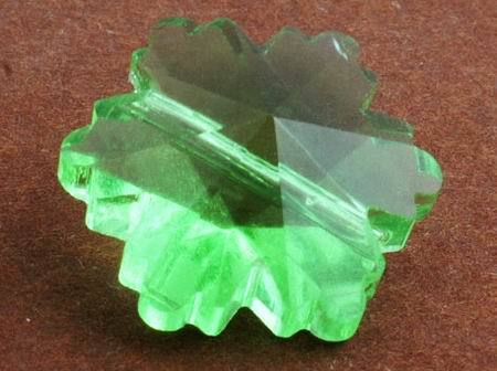 20 Peridot Green Faceted Crystal Flower Beads