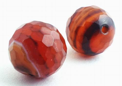 3 Enchanting Multi-Faceted Agate Beads - 14mm