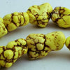 Goldenrod Yellow Turquoise Nugget Beads - Heavy!