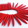 Red Graduated Turquoise 49mm Icicle Spike Beads