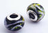 4 Swirling Planet Lampwork Charm Beads