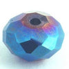FAC Deep Neon Blue Rondelle AB Crystal Beads