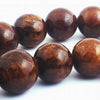 Large Heavy Chocolate Brown Jasper Beads - 14mm