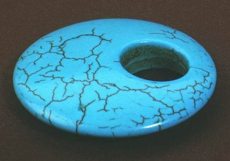 Sky-Blue Spider Vein Turquoise Focal Bead