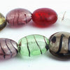 Large Venetian-Colour Murano-Style Glass Foil Button Beads - Heavy!