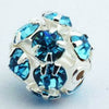 3 Aqua Blue Diamond Rhinestones - 10mm