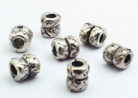 75 Snazzy Silver Dumbbell Bead Spacers