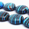 25 Large 16mm Zebra Blue Rainbow Calsilica Button Beads