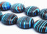 25 Large 16mm Zebra Blue Rainbow Calsilica Button Beads