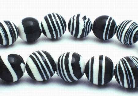 Vibrant Distinctive Zebra Calsilica  Beads- 6mm or 8mm
