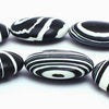 23 Vivid Zebra Calsilica Oval Beads