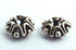 2 Wavy Round Thai Silver Bead Spacers - 8mm x 4mm