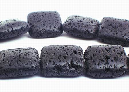 22 Large Square Puff Lava Beads Heavy! MrBead - Main Image