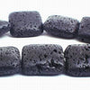 22 Large Square Puff  Lava Beads - Heavy!