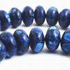 51 Large 12mm Blue Mosaic Turquoise Rondelle Beads