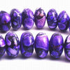 70 Large Mosaic Purple Turquoise Rondelle Beads