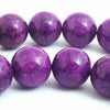 Large 12mm Deep Purple Fossil Beads