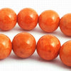 Rich Salmon Orange Fossil Beads - 6mm