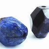 2 Large Faceted Dark Blue Fire Agate Nugget Beads
