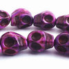 31 Unusual Deep Purple Turquoise Skull Beads