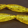 Long Tri-Tube Yellow Amber Beads - 36mm x 10mm