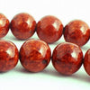 Earthy Fire Orange Fossil Beads - 8mm