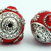 2 Magical Arabian Silver & Red Beads