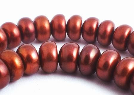 88 Slinky Chocolate Gold Pearl Rondelle Beads