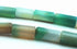 31  Green Bamboo Agate Tube Beads - 12mm x 6mm