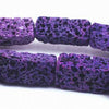 Unusual Earthy Purple Rectangle Lava Beads