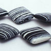 Large Black & White Zebra Calsilica Diamond Pillow Beads