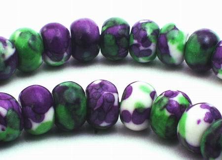 Rain Flower Viewing Stone Rondelle Beads - 6mm