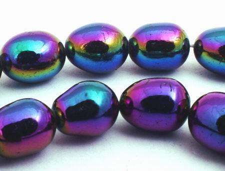 Unusual Aurora Borealis Pearls - 7mm x 6mm