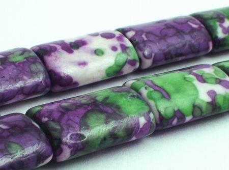 26 Purple & Green Rain Flower Pillow Beads