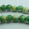 93 Spring Green & Yellow Flower Viewing Stone 4mm Beads