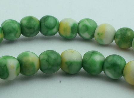 93 Spring Green & Yellow Flower Viewing Stone 4mm Beads